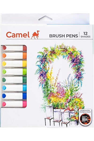 Camel Camlin Brush Pen, 12 Shades (Multicolor)