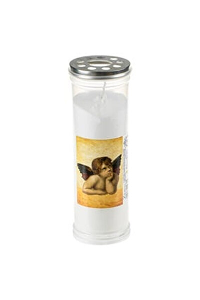 OEM Lumanare Decorativa Alba cu Capac & Imagine Inger Ø7x19cm