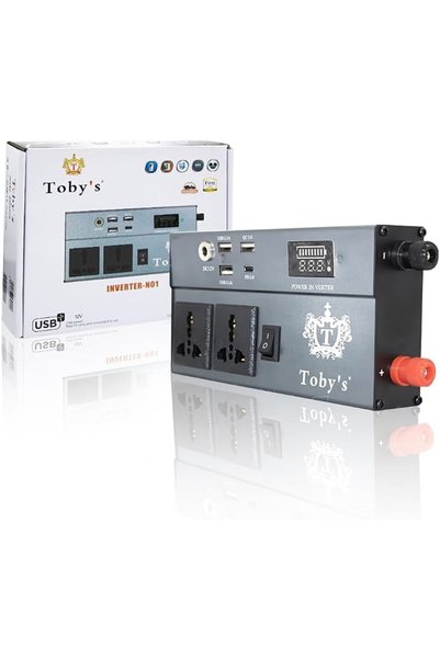 Toby's Pods 4in1 محول تيار مستمر 12 فولت إلى تيار متردد 220 فولت أوتوماتيكي م...