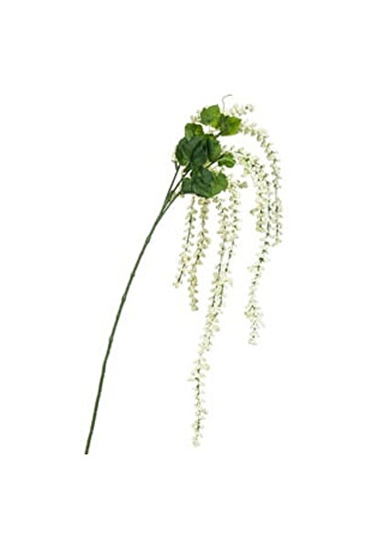 OEM Ramura Artificiala Verde cu Flori Albe Curgatoare 110cm
