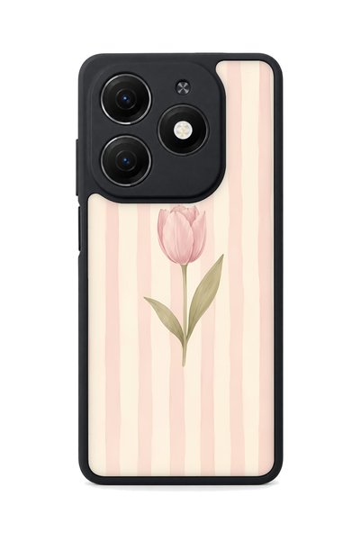 TECNO Spark 20 Compatible Tulip Patterned Camera Protected Shockproof Case