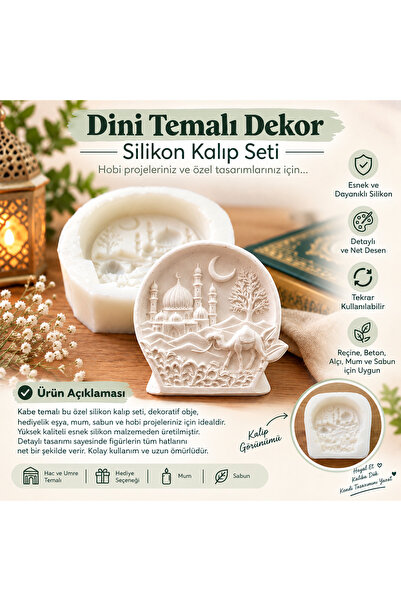 Dini Temalı Silikon Kalıp Seti – Dekoratif Figür Kalıbı, Reçine Beton Alçı Mum Sabun Kalıbı(8*7cm)