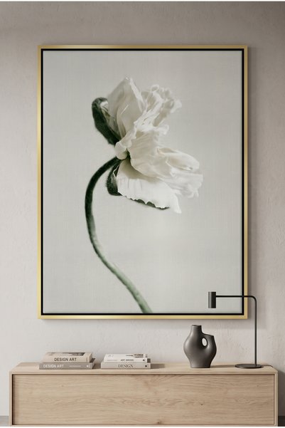 Jasmine Art Poppy Flower Nature Wall Art | Portrait Framed Canvas Print | Lux...