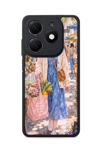 TECNO Spark 20 Compatible Market Patterned Camera Protected Shockproof Case