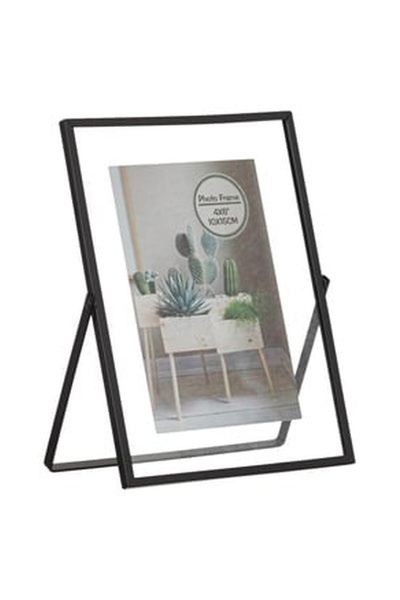 OEM Transparent Metal Decorative Photo Frame Black Stand 10x15cm