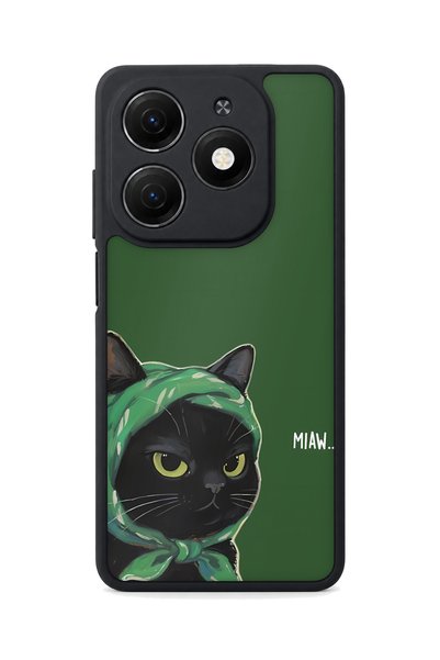 TECNO Spark 20 Compatible Headscarf-Cat Pattern Camera Protected Shockproof Case