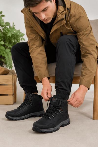 Papuçsepeti Papuç sepeti 888 fur-lined non-slip sole outdoor men's boot