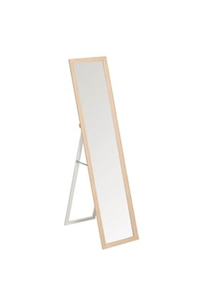 OEM Oglinda de Podea Bej din Lemn cu Suport 156x36cm