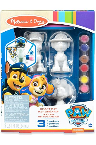Melissa & Doug Paw Patrol Craft Kit 3 Decorate Your Own Pup Figurines, Multi