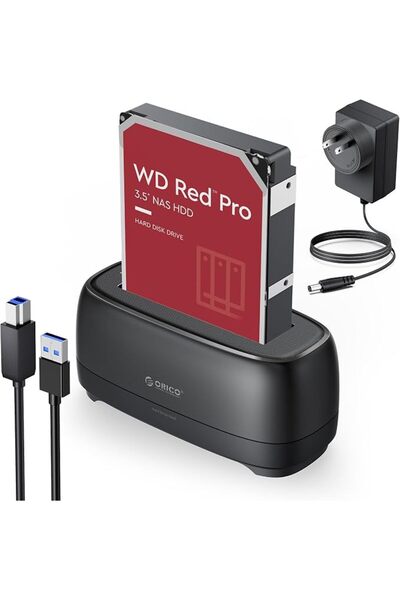 Orico محطة إرساء الأقراص الصلبة بمنفذ USB-C لأقراص WD وSeagate وToshiba مقاس ...