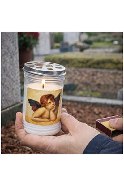 OEM Lumanare Decorativa Alba cu Ingeras Ø6.5x9.8cm