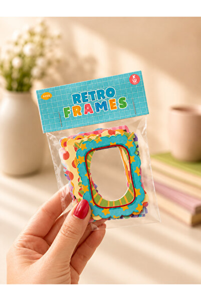Kiu Studio 9'lu Retro Çerçeve Sticker Paketi | Çerçeve Çıkartma Seti