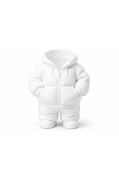 OEM Suport premium pentru pixuri și markere, Figurină tip hanorac puffer, Alb...