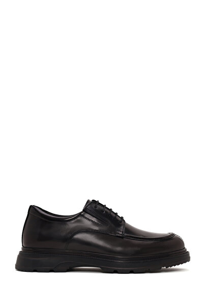 Derimod Fly Men's Black Lace-Up Thick Sole Leather Casual Shoes Wm720018Da