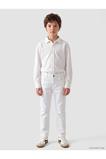 LC Waikiki Two Mt Shop Quality Lcw Kids White Gabardine Straight Slim & Slim ...