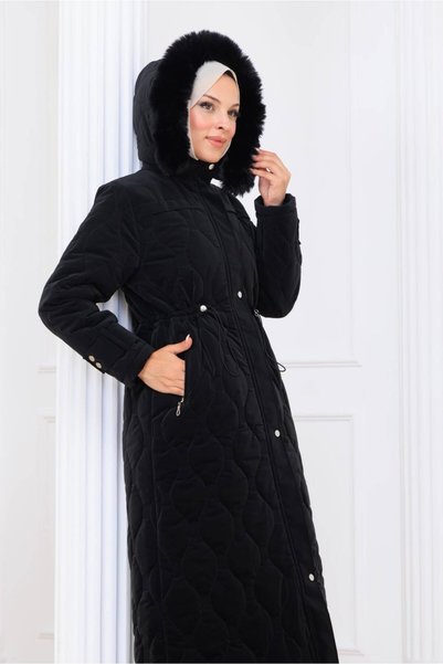 lavrisa Kadın Beli Bağcıklı Nova Kumaş Mont