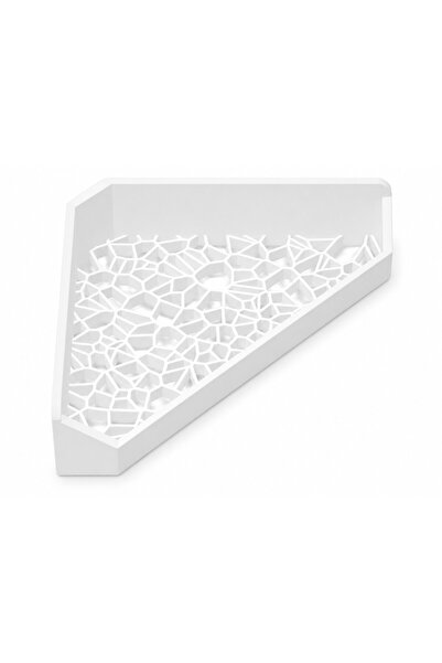 OEM Etajeră de colț organizatoare pentru baie, albă, 150x150mm, montare cu ba...