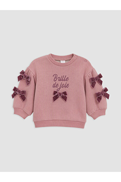 LC Waikiki Two Mt Shop Quality Lcw Baby Pink Bowknot Baby Girl Sweatshirt
