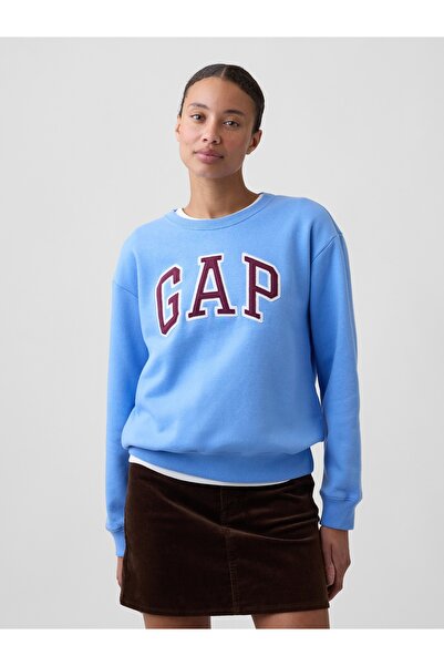 GAP Kadın Açık Mavi Logo Sweatshirt