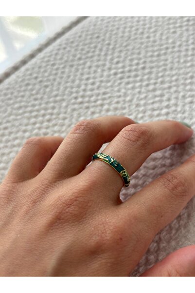 nunu takı Green Enamel Ring