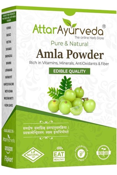 ATTAR AYURVEDA مسحوق الأملا النقي لنمو الشعر |   100% طبيعي، بدون مواد حافظة ...