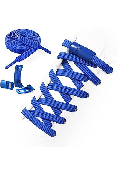 Arabest Flat Elastic No-Tie Shoelaces with Magnetic Buckle,Blue Elastic Shoe ...