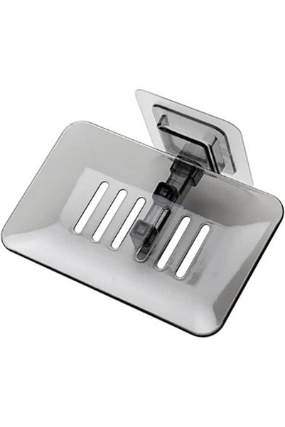 Arabest Black Wall Mounted Double Layer Soap Dish,Self-Draining No-Drilling S...