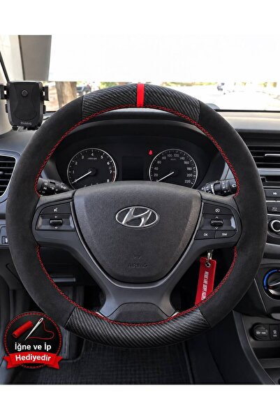 HasAkman Hyundai i20 Active Dikme Direksiyon Kılıfı Alcantara Süet Mat Karbon...