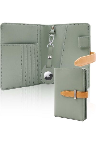 Arabest RFID Blocking Passport Holder with AirTag Slot,Multi-Purpose Travel W...