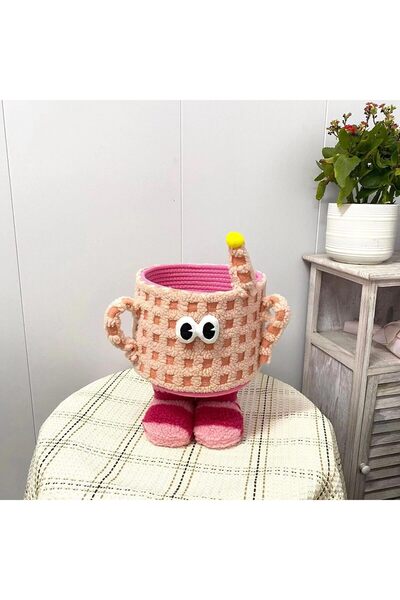 Arabest Cartoon Multi-functional Cotton Rope Woven Storage Basket for Keys an...