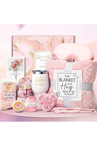 ANYUAN Birthday Gift Box for Women, Luxury Spa Gift Set with Flannel Blanket,...