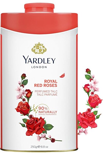 YARDLEY بودرة التلك للجسم برائحة الورد الأحمر من لندن رويال، برائحة الورد طوا...
