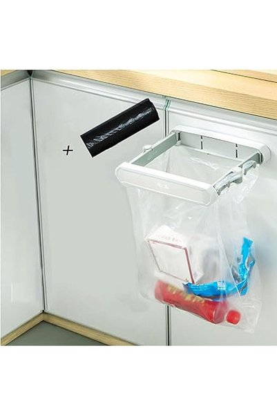 Arabest Foldable Hanging Trash Bag Holder with Garbage Bag Roll,Wall Mounted ...