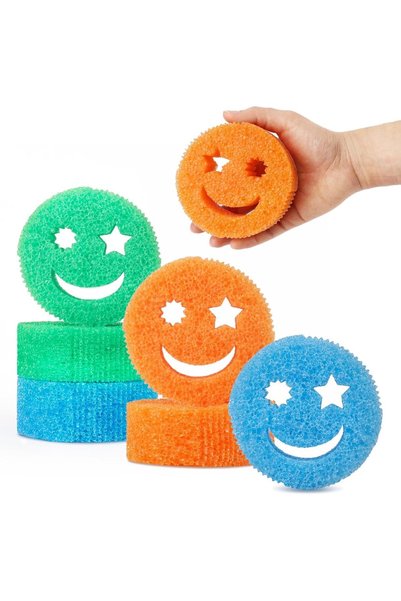 Arabest Temperature Controlled Non-Scratch Scrub Dish Sponges,6 Pack Kitchen ...