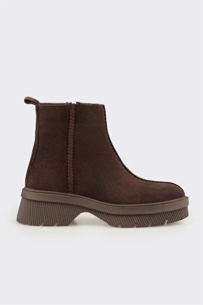 Elle Shoes Kahve Deri Kadın Günlük Bot