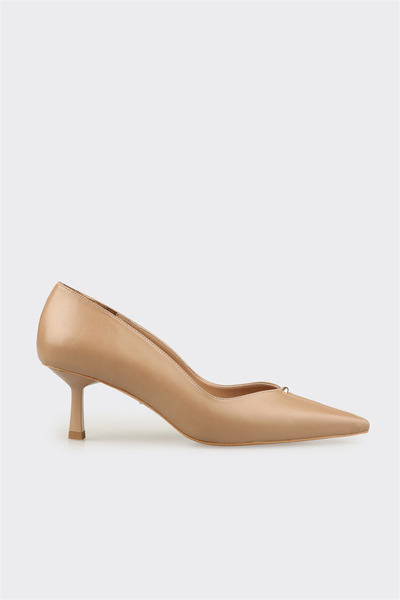 Elle Shoes Vizon Kadın Orta Topuk Ayakkabı