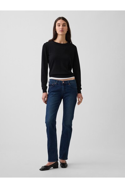 GAP Kadın Koyu Mavi Low Rise '90s Slim Straight Jean Pantolon