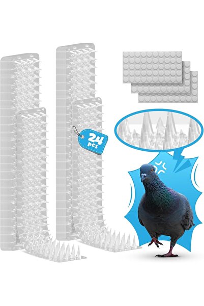 Arabest 24-Pack Bird Spikes,26.5ft Balcony and Patio Bird Deterrent for Crows...