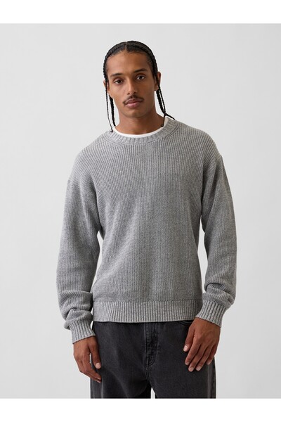 GAP Erkek Gri Relaxed Shaker Kazak