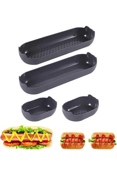Arabest Non-Stick Silicone Hot Dog Bun Pan,4 Piece Bread Loaf Mould for Homem...