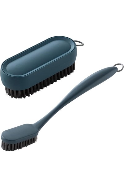 Arabest 2 Pack Laundry Scrub Brush Set,Long and Short Handle Soft Brush Clean...