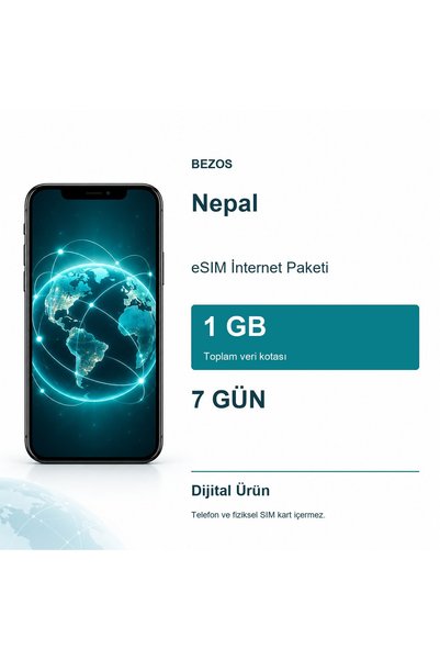 Bezos Nepal eSIM İnternet Paketi 1 GB 7 Gün
