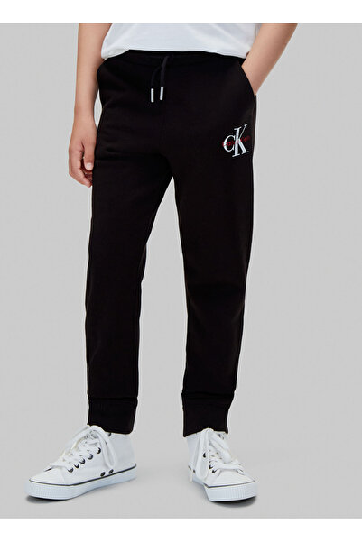 Calvin Klein Siyah Erkek Çocuk Sweatpant LVCKTJC08U-MONOLOGO SWEATPANT