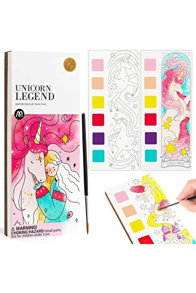 Arabest Pocket Watercolor Painting Book for Kids,20 Pictures with Paintbrush,...