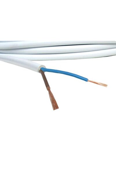 öznur kablo Öznur 2x0.75 mm Beyaz TTR Çok Telli Kablo H05VV-F 1 METRE