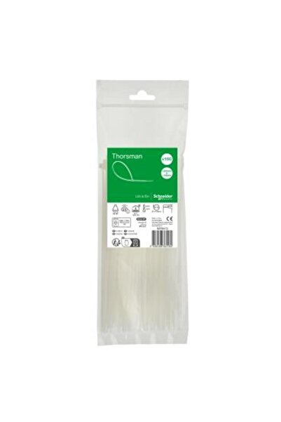 Schneider Electric Schneider 3,6*200 Cable Tie White (100Pcs) Imt46413