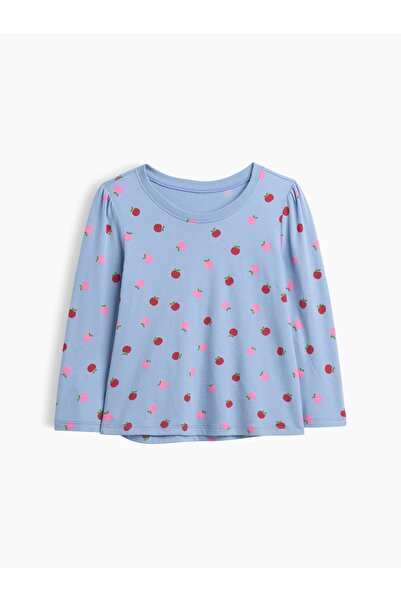 GAP Kız Bebek Açık Mavi Puff Sleeve T-Shirt