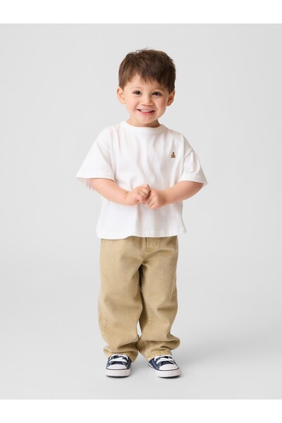 GAP Erkek Bebek Bej Pull-On Baggy Jean Pantolon