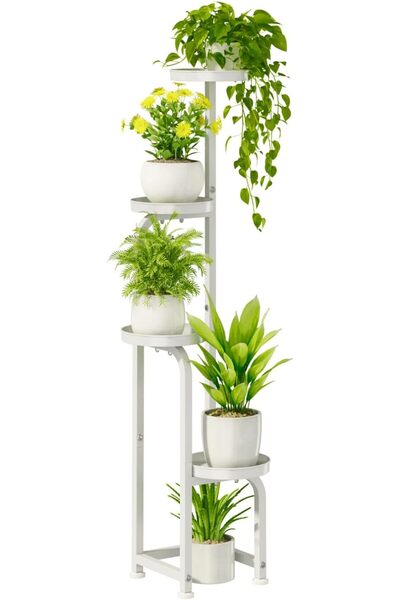 GENERAL Bamworld Tall Plant Stand for Indoor and Outdoor Use, Metal Plant Pot...