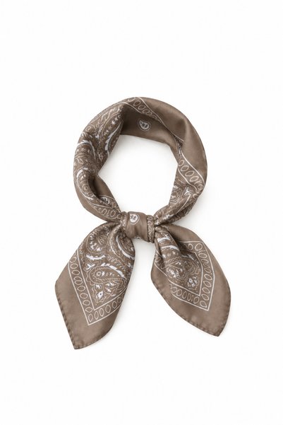 who knows ¿ Cotton dark cream patterned women's scarf bandana 50x50 cm standard size hair neck bag accessory